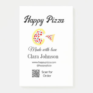 Pizza restaurant cafe pizzeria scan QR code order Post-it Notes