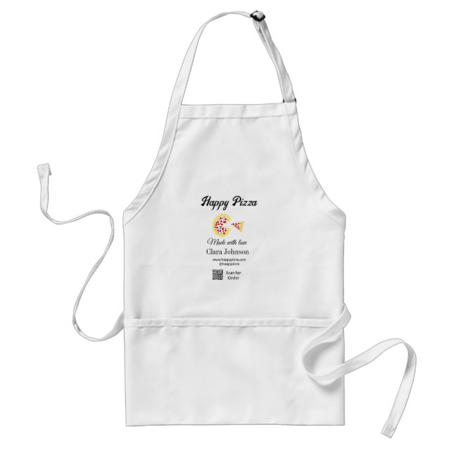 Pizza restaurant cafe pizzeria scan QR code order  Standard Apron (Front)