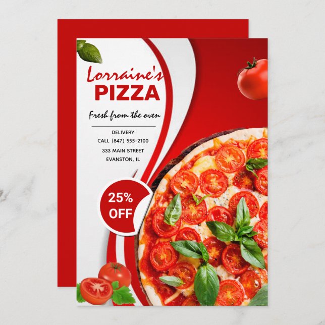 pizza restaurant flyer invitation (Front/Back)