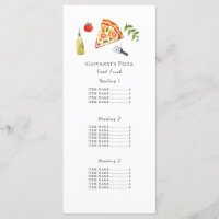 Pizza restaurant/ food truck Menu Card