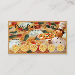 Pizza Restaurant Loyalty Punch Card Business Cards