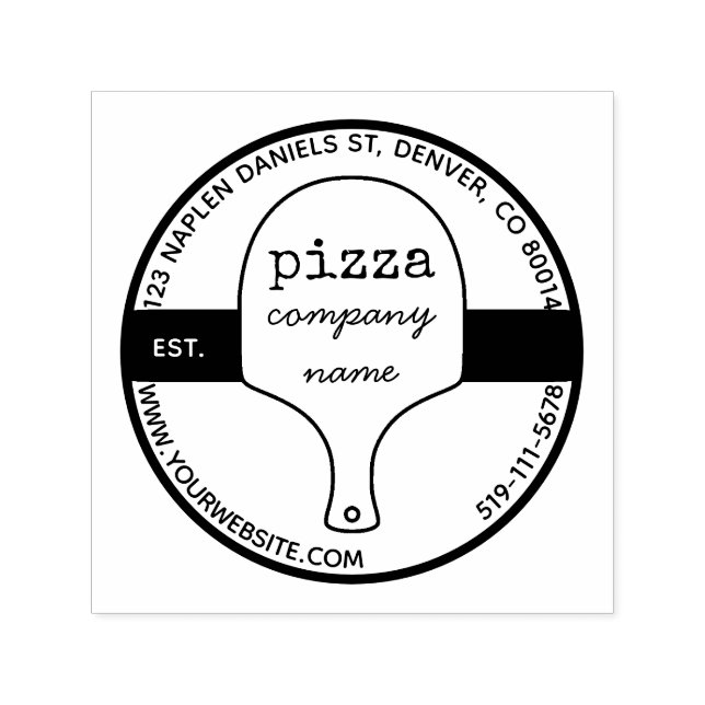 Pizza Restaurant Self Inking Rubber Stamp (Design)