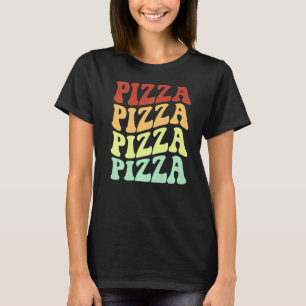 pizza retro sunflower smile face colourful vintage T-Shirt