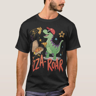 pizza roar for dinasour lover cartoon T-Shirt
