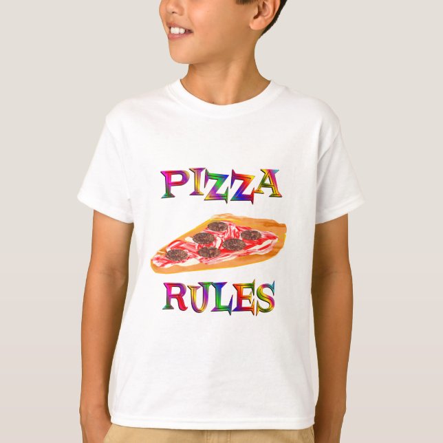 Pizza Rules T-Shirt (Front)