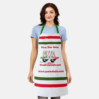 Pizza service,red green ,personalised  apron