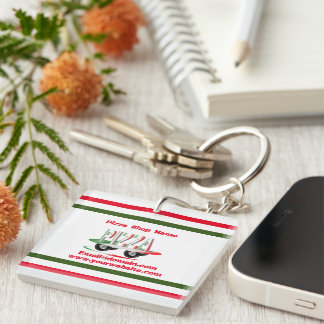 Pizza service,red green ,personalised  key ring