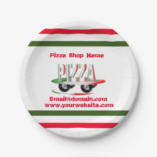 Pizza service,red green ,personalised   paper plate
