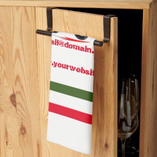Pizza service,red green ,personalised  tea towel