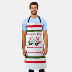 Pizza service,red green ,personalized  apron