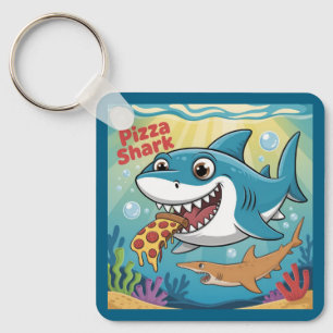 Pizza shark key ring