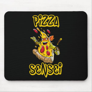 Pizza Shirt Pizza Sensei Funny Karate Pizza Lovers Mouse Pad