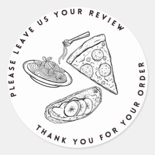 Pizza Shop Leave Review Thank You Stickers