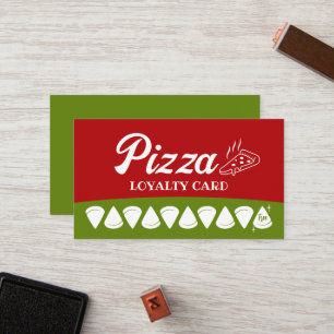 Pizza Shop Pasta Restaurant Red & Green Loyalty
