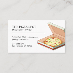 Pizza Shop Pizza Box Business Card