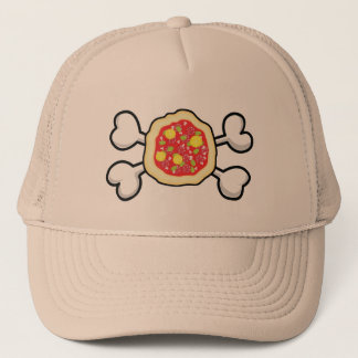 pizza Skull and Crossbones Trucker Hat