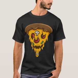 Pizza Skull Halloween Design Funny Pizza Lover T-Shirt