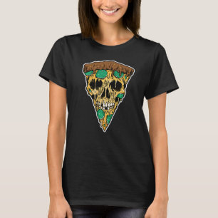 Pizza Skull Halloween Scary Pepperoni Bussin Fast T-Shirt