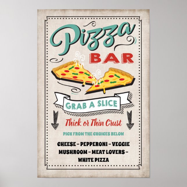 Pizza Slice Bar Party Sign (Front)