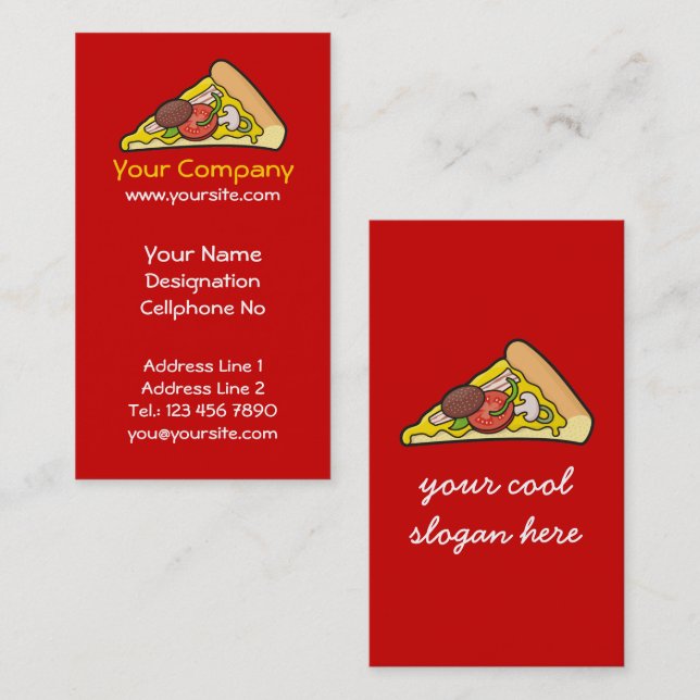 Pizza slice business card (Front/Back)