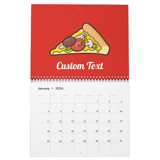 Pizza slice calendar (Jan 2026)