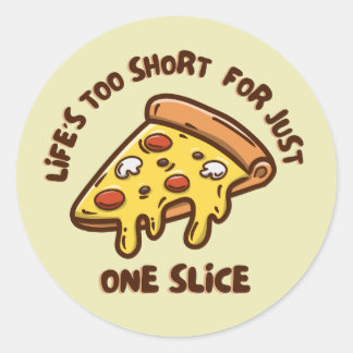 Pizza slice classic round sticker