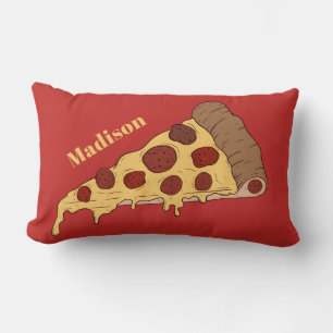 Pizza Slice custom name & colour throw pillows