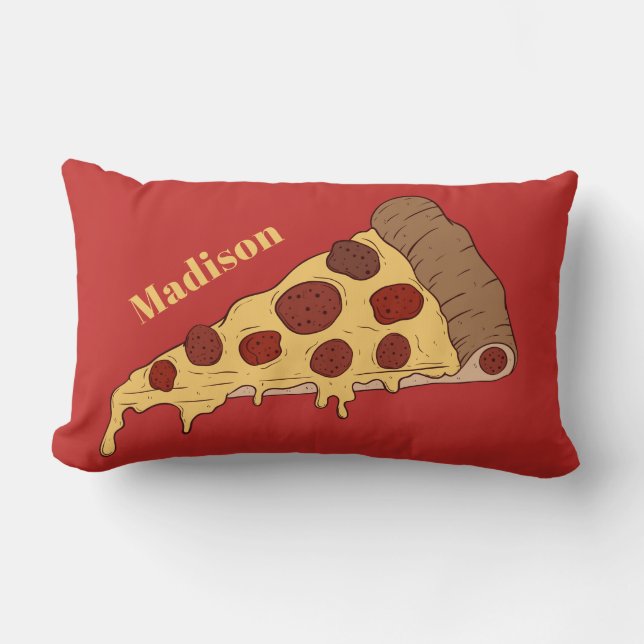 Pizza Slice custom name & colour throw pillows (Front)