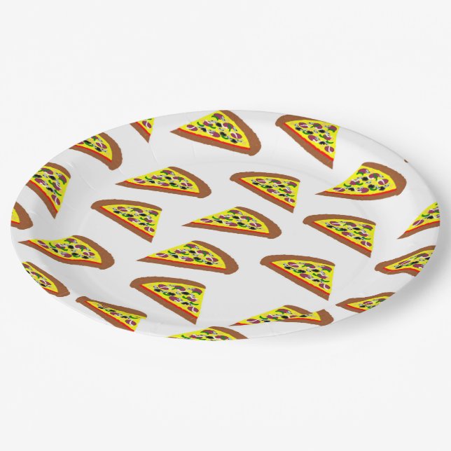 Pizza Slice Design Paper Plate (Angled)