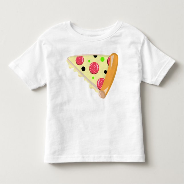 Pizza Slice Father's Day Toddler White T-Shirt (Front)