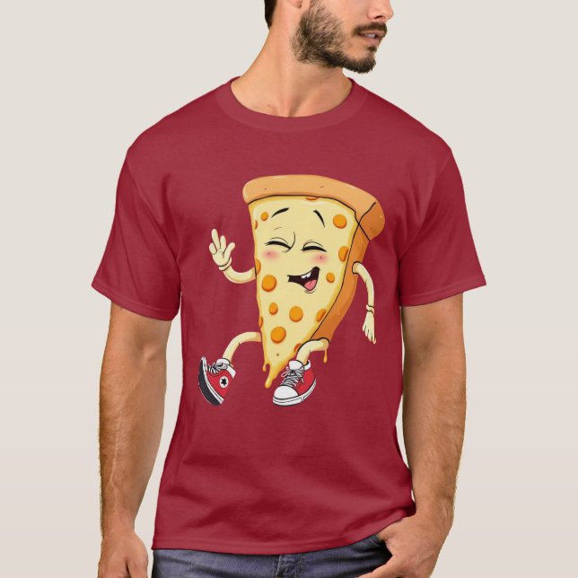 pizza slice fun graphic tee for food lovers t-shir (Front)