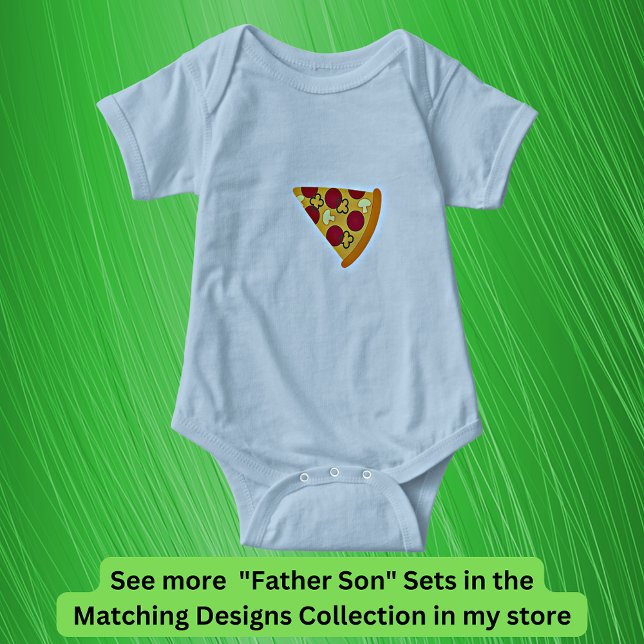 Pizza Slice, Matching Father Son, Dad Boy Baby Bodysuit (Creator Uploaded)
