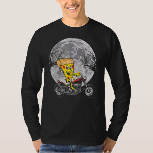 Pizza Slice On A Motorbike Chopper Motorcycle Bike T-Shirt