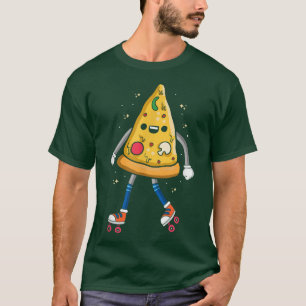 Pizza Slice on Rollerskates, Roller Skating Retro T-Shirt