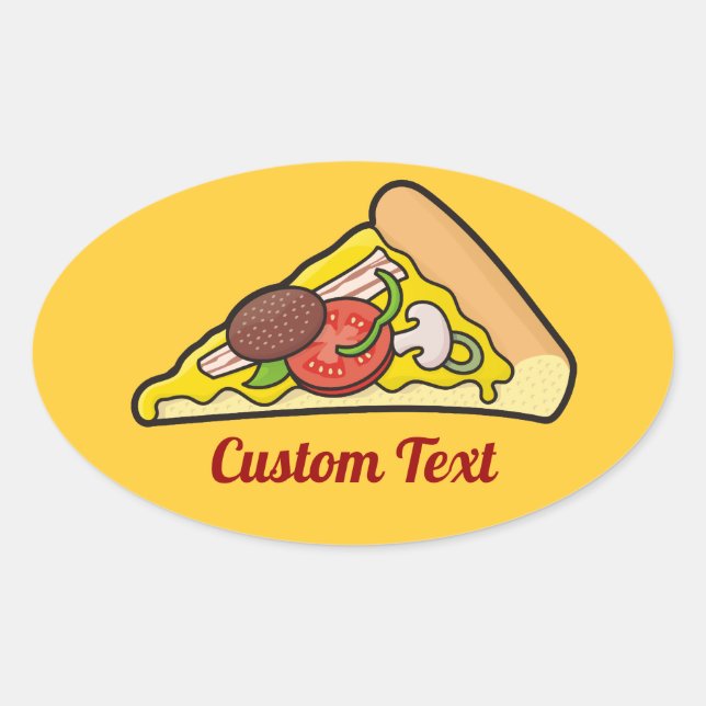 Pizza slice oval sticker (Front)
