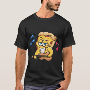 Pizza Slice playing Guitar, Bass Music Rock Guitar T-Shirt
