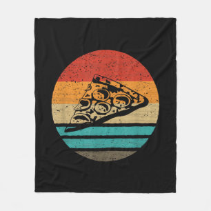 Pizza Slice Retro Style Vintage Fleece Blanket