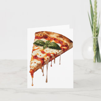 Pizza Slice with Gooey Melted Cheese Pull Margheri Invitation
