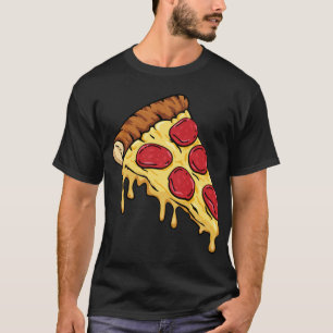 Pizza Slice with Pepperoni and Cheese Cartoon Illu T-Shirt