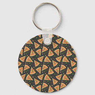 Pizza slices background key ring