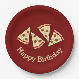 Pizza Slices Design Paper Party Plate