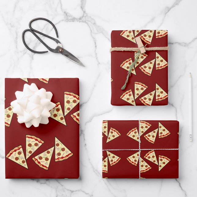 Pizza Slices Design  Wrapping Paper Sheet (Front)