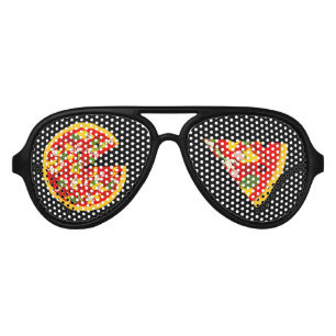 Pizza Slices Funny Aviator Sunglasses