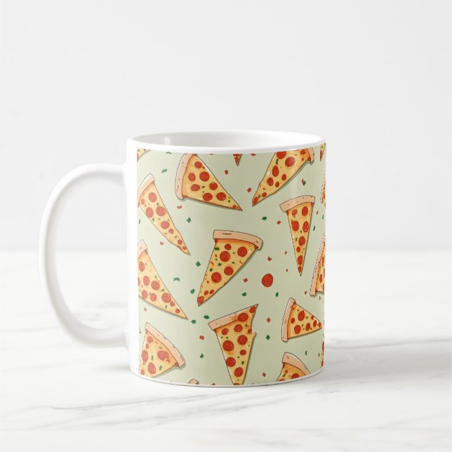 Pizza Slices Pattern Coffee Mug (Left)
