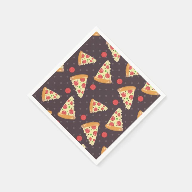 Pizza slices pattern Party paper napkins (Corner)