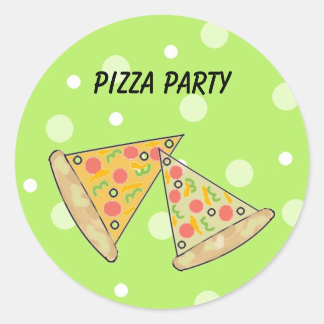 Pizza Slices Pizza Party Classic Round Sticker (Front)