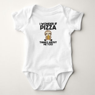 Pizza Sloth Pizza Lover Funny Saying Baby Bodysuit