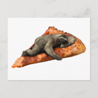 Pizza Sloth Postcard