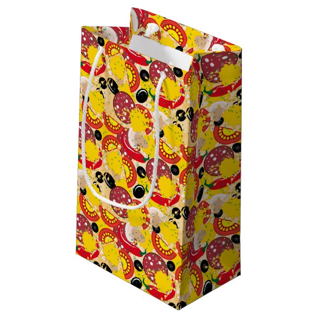 Pizza Small Gift Bag (Back Angled)