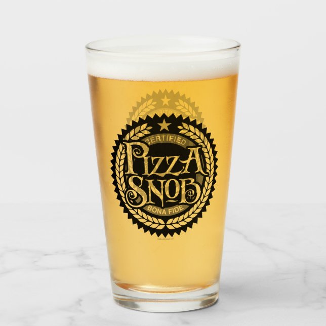 Pizza Snob - funny pizza lover Glass (Front Filled)